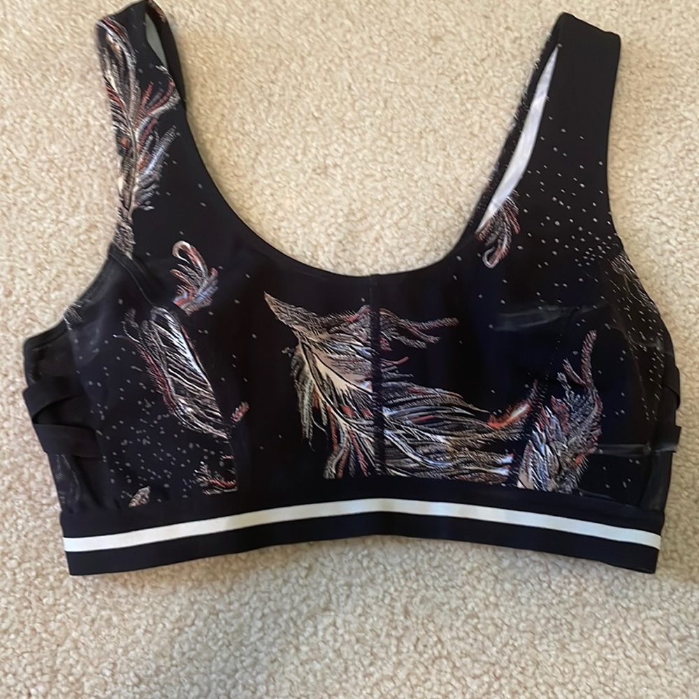 Free People feather print sports bra